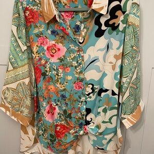 Rose & Olive Multicolor Floral Blouse